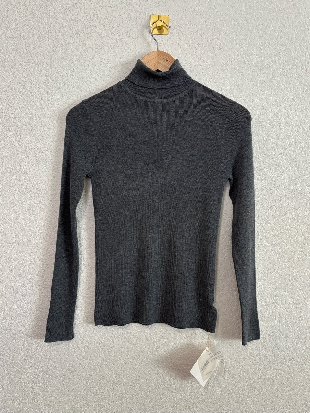NWT J.ING Gray Wool Blend Rib Knit Turtleneck Sweater